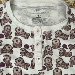Roller Rabbit girls “shaggy the dog” lilac pajamas, EUC pima cotton, size 4